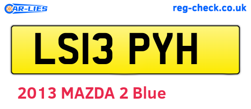 LS13PYH are the vehicle registration plates.