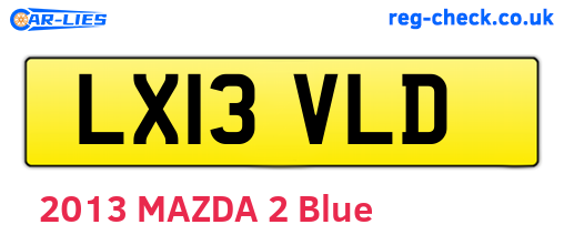 LX13VLD are the vehicle registration plates.