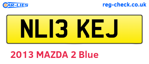 NL13KEJ are the vehicle registration plates.