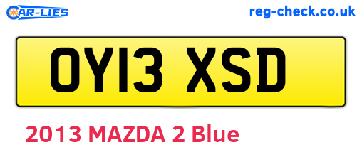 OY13XSD are the vehicle registration plates.