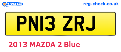 PN13ZRJ are the vehicle registration plates.