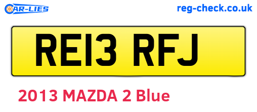 RE13RFJ are the vehicle registration plates.