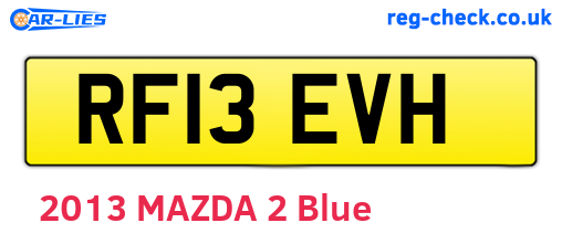 RF13EVH are the vehicle registration plates.