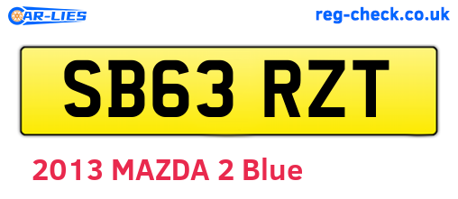 SB63RZT are the vehicle registration plates.