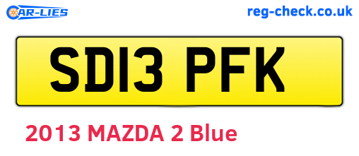 SD13PFK are the vehicle registration plates.