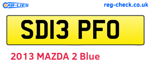 SD13PFO are the vehicle registration plates.