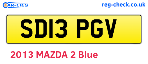 SD13PGV are the vehicle registration plates.