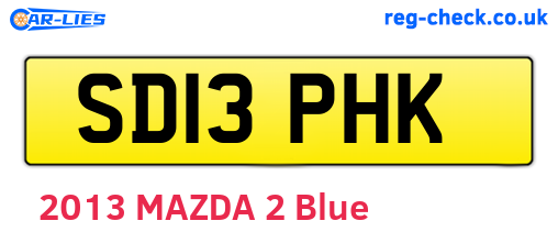 SD13PHK are the vehicle registration plates.