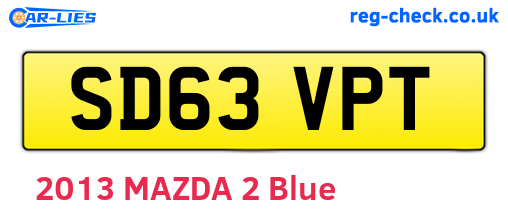 SD63VPT are the vehicle registration plates.