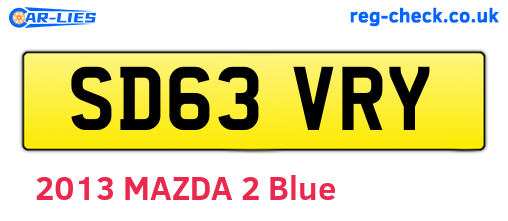 SD63VRY are the vehicle registration plates.