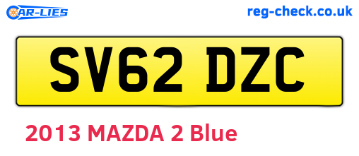 SV62DZC are the vehicle registration plates.