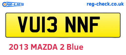 VU13NNF are the vehicle registration plates.