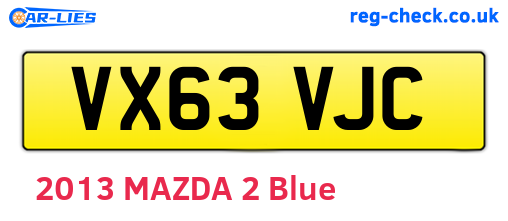 VX63VJC are the vehicle registration plates.