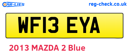 WF13EYA are the vehicle registration plates.