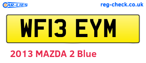 WF13EYM are the vehicle registration plates.