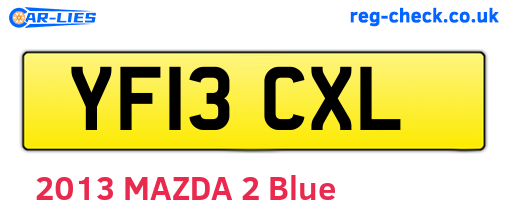 YF13CXL are the vehicle registration plates.