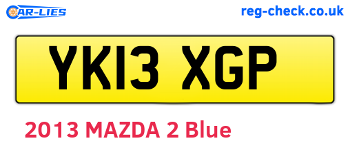 YK13XGP are the vehicle registration plates.
