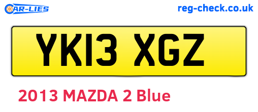YK13XGZ are the vehicle registration plates.