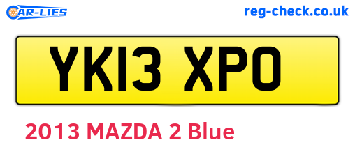 YK13XPO are the vehicle registration plates.
