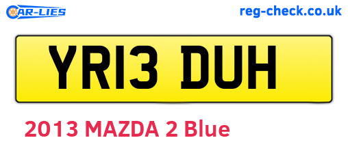 YR13DUH are the vehicle registration plates.
