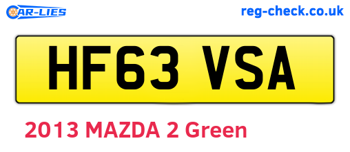 HF63VSA are the vehicle registration plates.