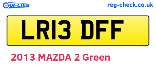 LR13DFF are the vehicle registration plates.