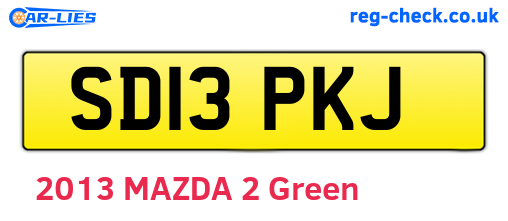 SD13PKJ are the vehicle registration plates.