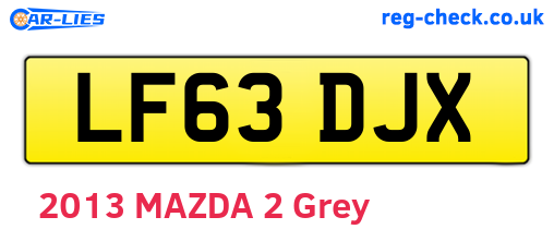LF63DJX are the vehicle registration plates.