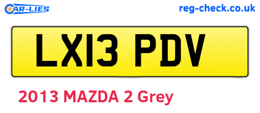 LX13PDV are the vehicle registration plates.