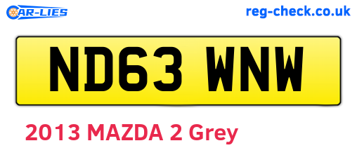 ND63WNW are the vehicle registration plates.