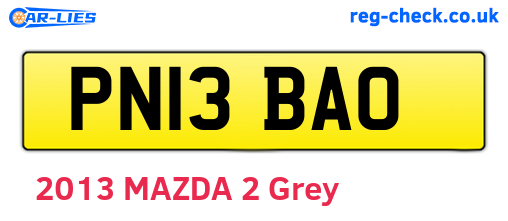 PN13BAO are the vehicle registration plates.