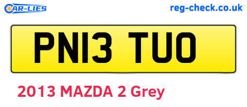 PN13TUO are the vehicle registration plates.