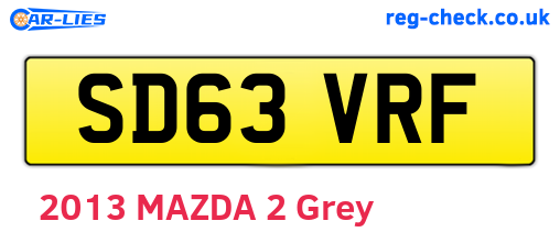 SD63VRF are the vehicle registration plates.