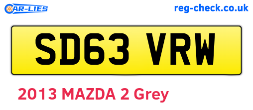 SD63VRW are the vehicle registration plates.