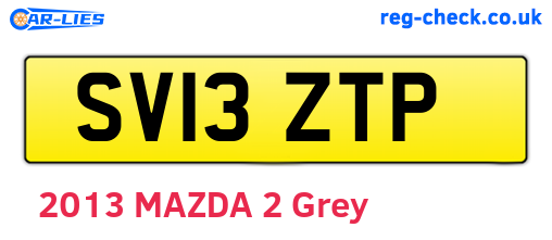 SV13ZTP are the vehicle registration plates.