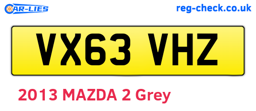 VX63VHZ are the vehicle registration plates.