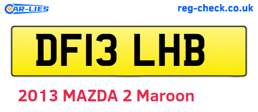 DF13LHB are the vehicle registration plates.