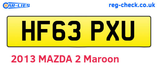 HF63PXU are the vehicle registration plates.