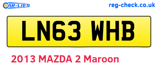 LN63WHB are the vehicle registration plates.
