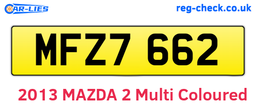 MFZ7662 are the vehicle registration plates.