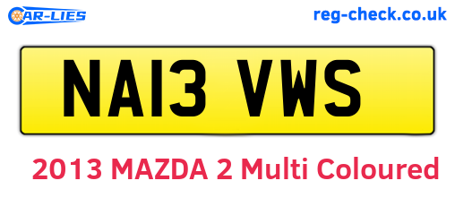 NA13VWS are the vehicle registration plates.