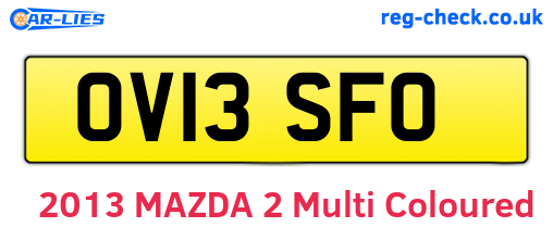 OV13SFO are the vehicle registration plates.