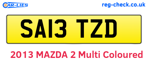 SA13TZD are the vehicle registration plates.