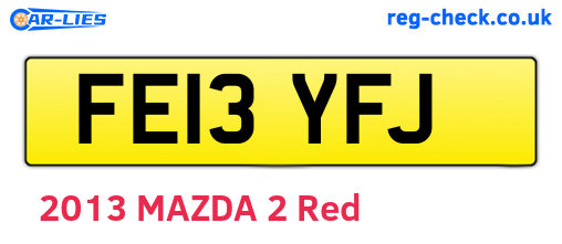 FE13YFJ are the vehicle registration plates.