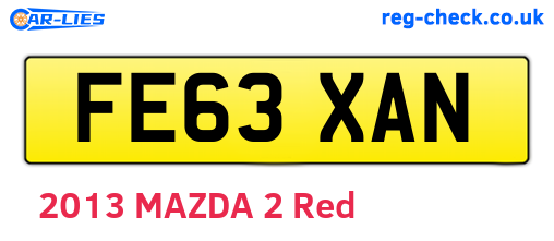 FE63XAN are the vehicle registration plates.