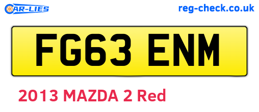 FG63ENM are the vehicle registration plates.