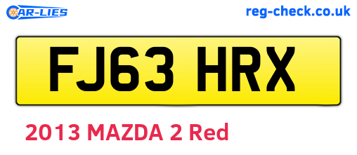 FJ63HRX are the vehicle registration plates.