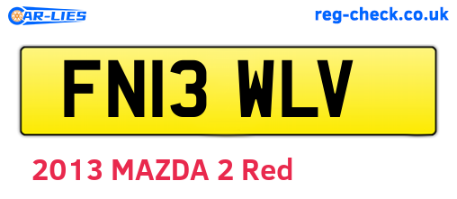 FN13WLV are the vehicle registration plates.