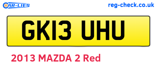 GK13UHU are the vehicle registration plates.