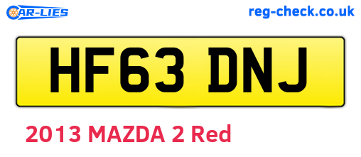 HF63DNJ are the vehicle registration plates.
